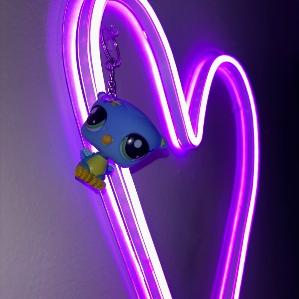 Cute Blue Owl Keychain littlest pet shop